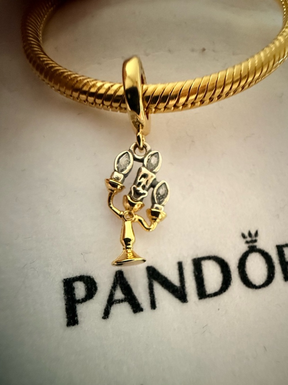 Pandora Disney Beauty and the Beast Lumiere Dangle Charm